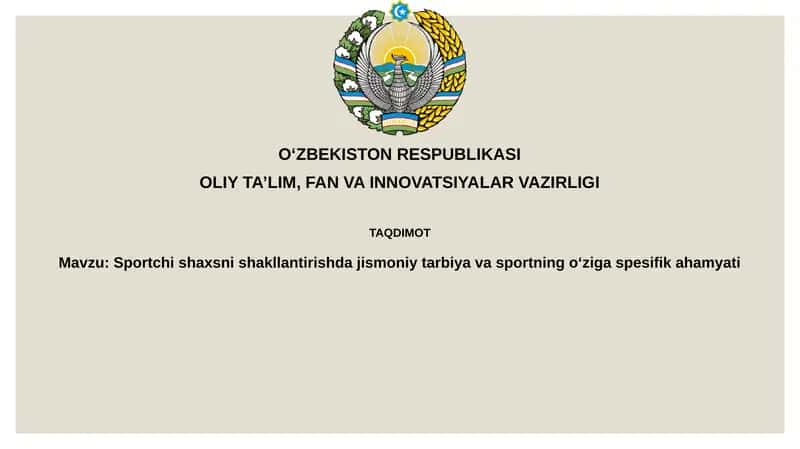 Jismoniy tarbiya va sportning o'ziga xos xususiyati