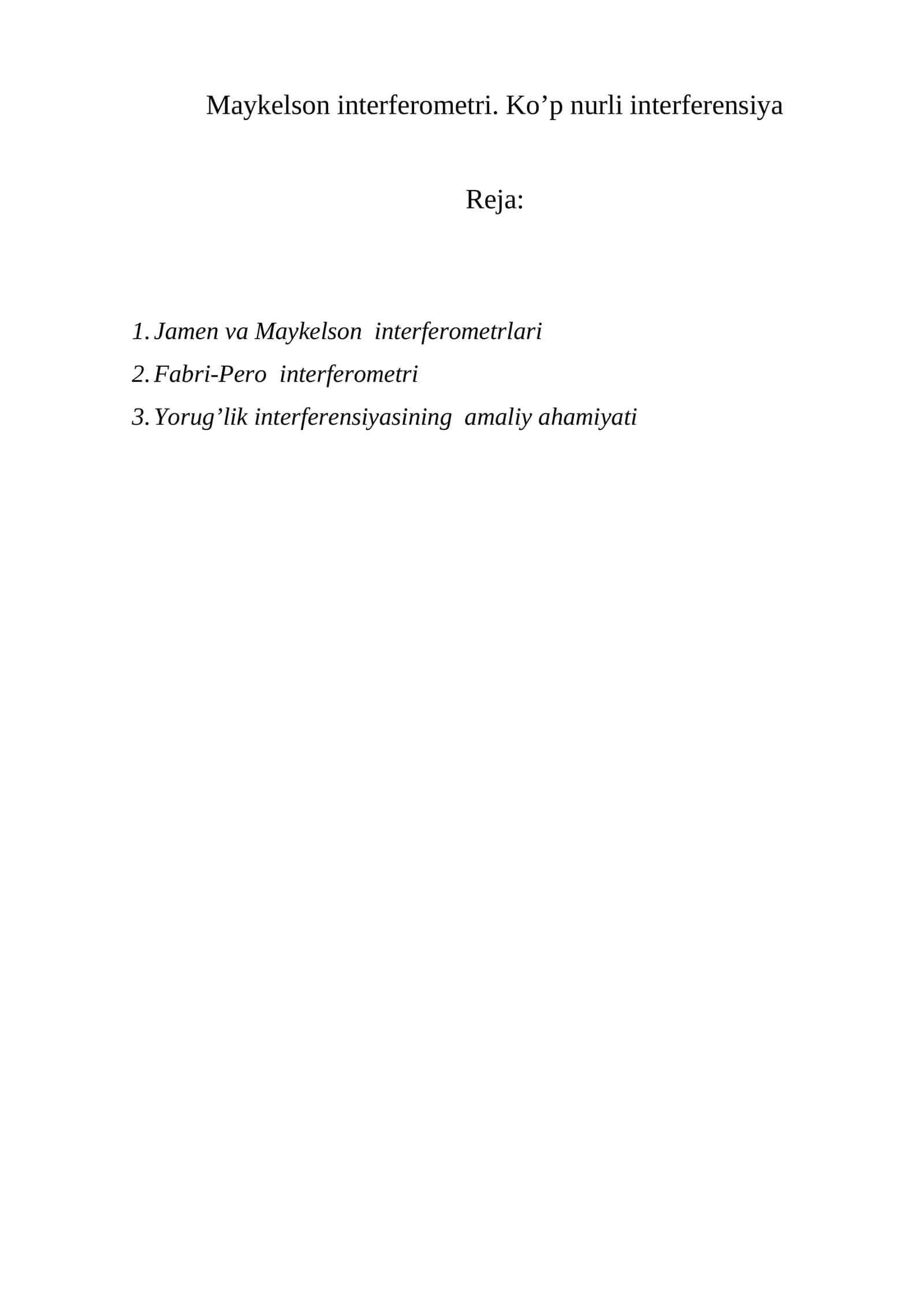 Maykelson interferometri