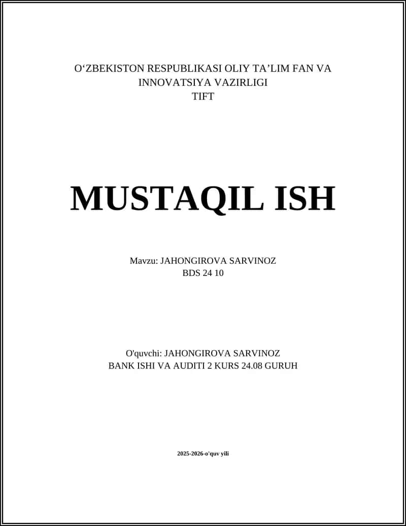 MUSTAQIL ISH