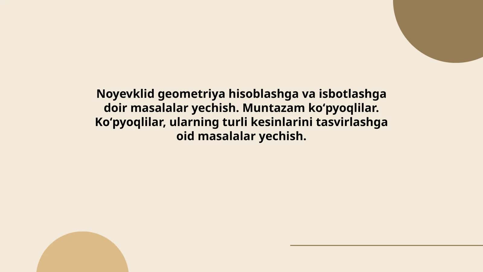 Noyevklid Geometriya Masalalari