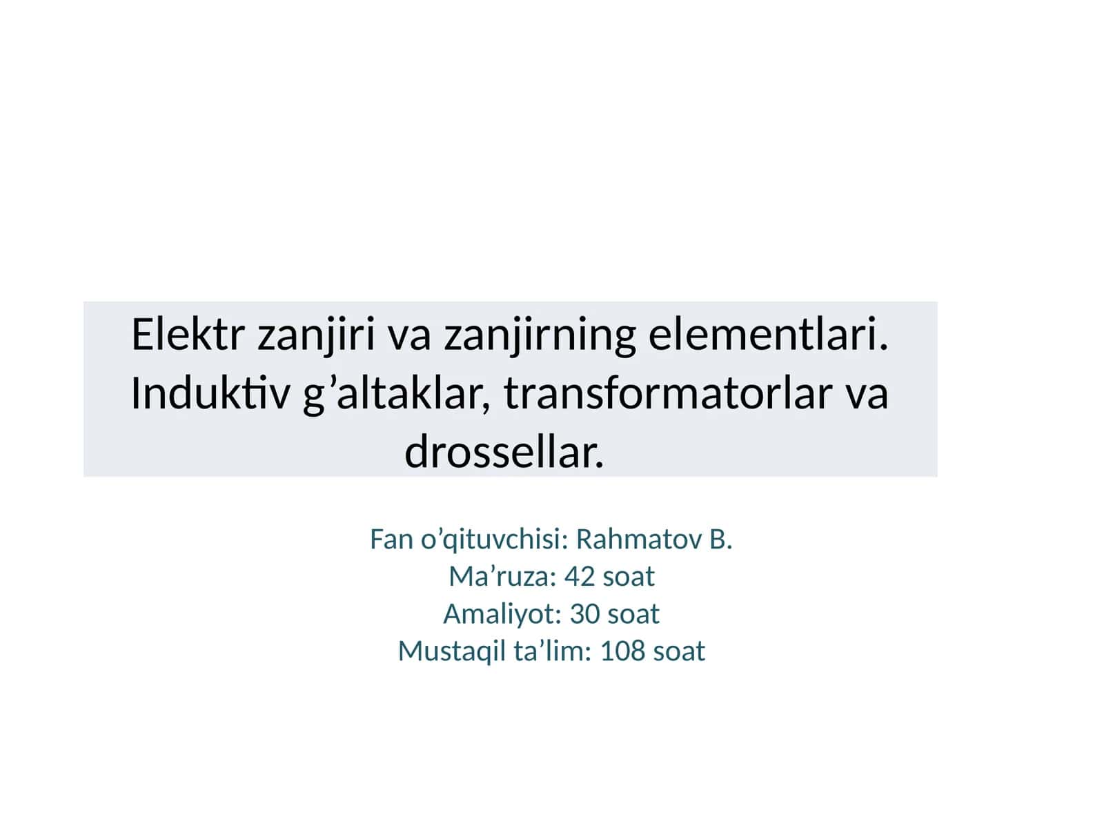 Elektr zanjiri va zanjirning elеmеntlari