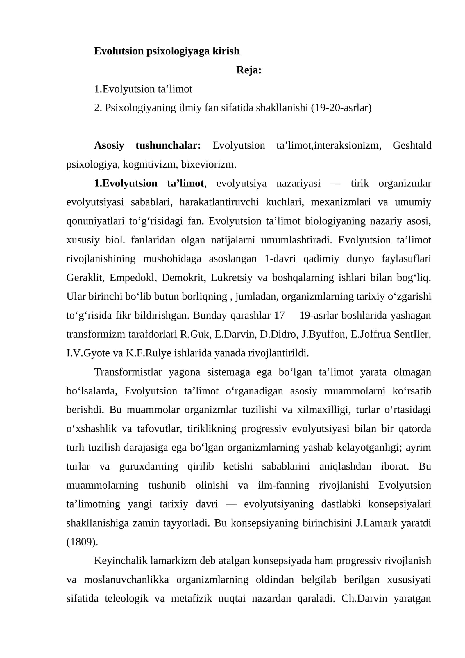 Evolutsion psixologiyaga kirish