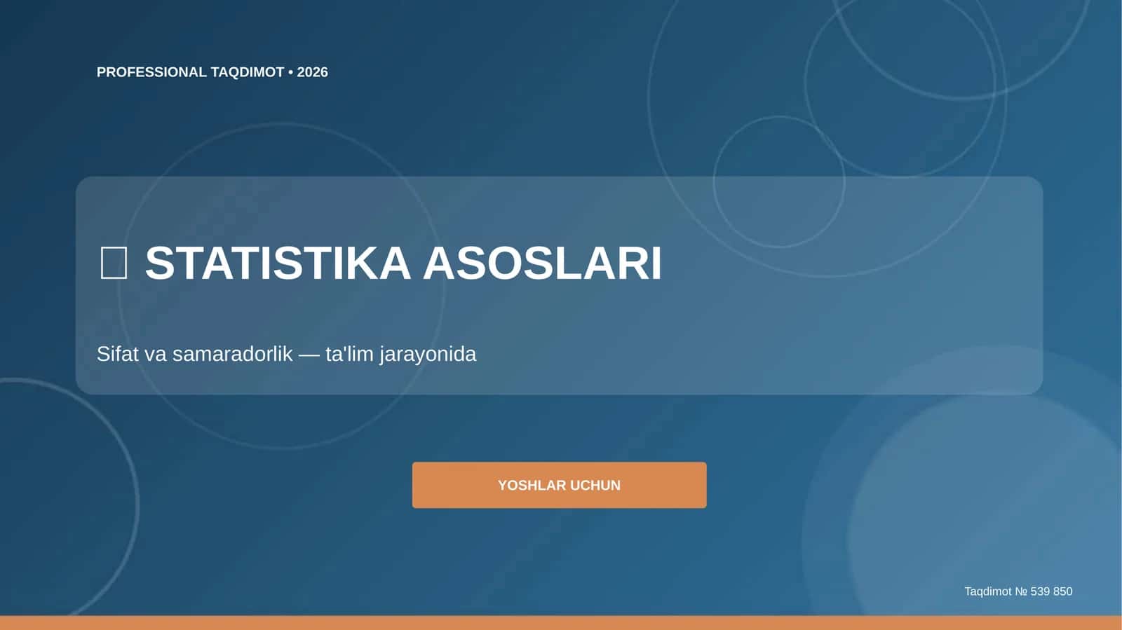 STATISTIKA ASOSLARI