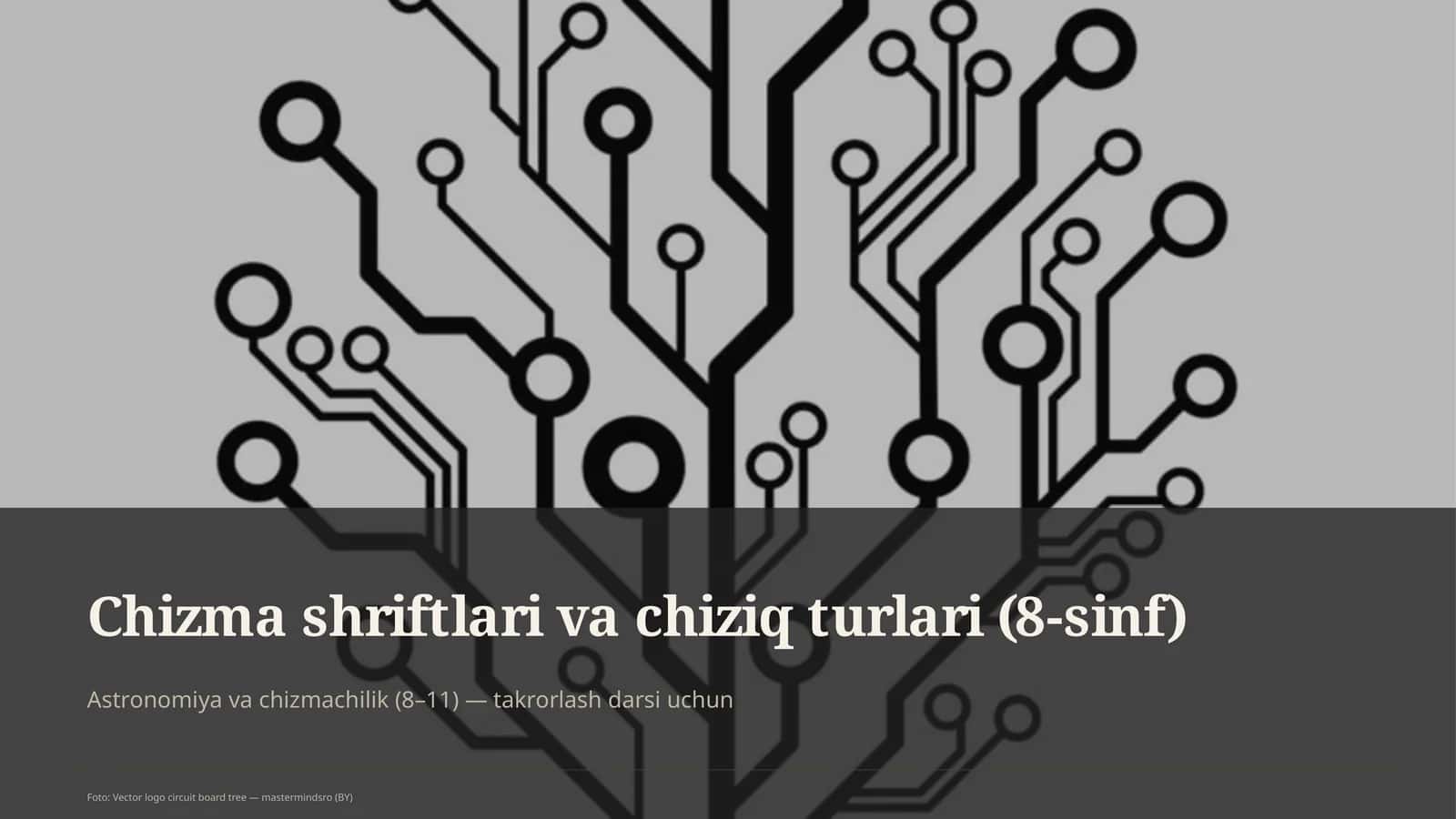 Chizma shriftlari va chiziq turlari (8-sinf)