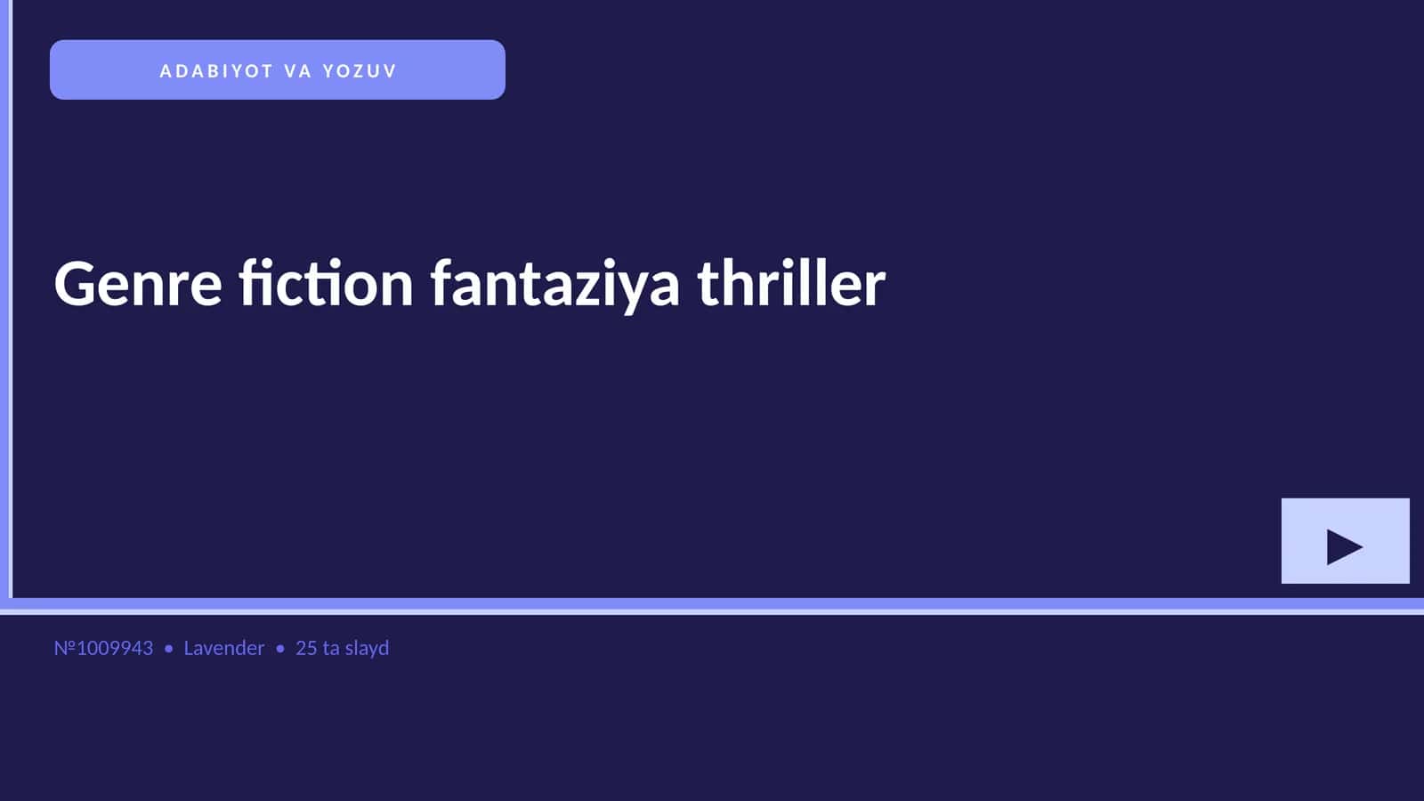 Genre fiction fantaziya thriller