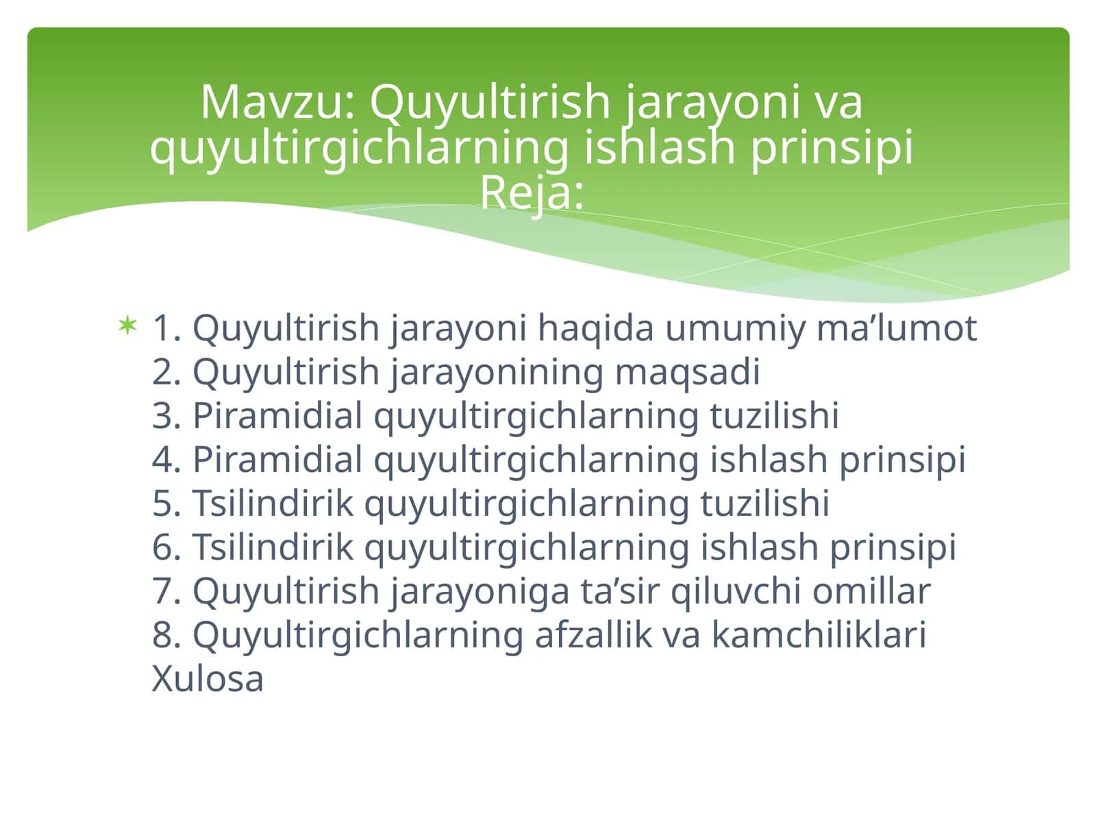Piramidial quyultirgichlar tuzilishi