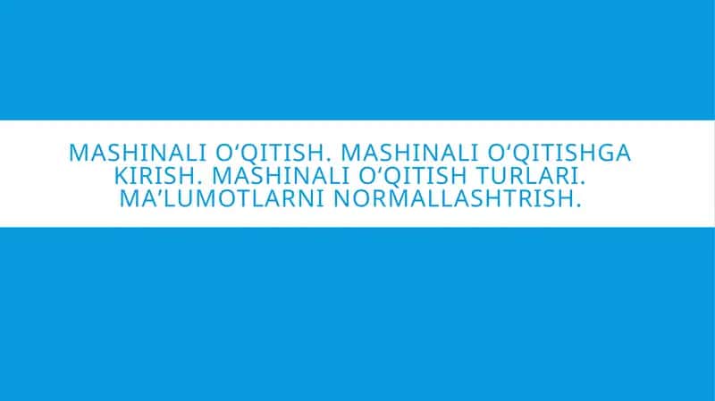 Mashinalioʻqitish