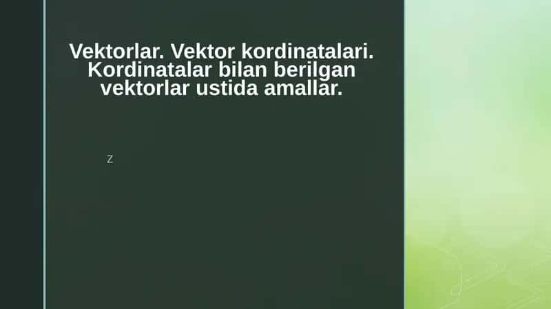 Vektorlar