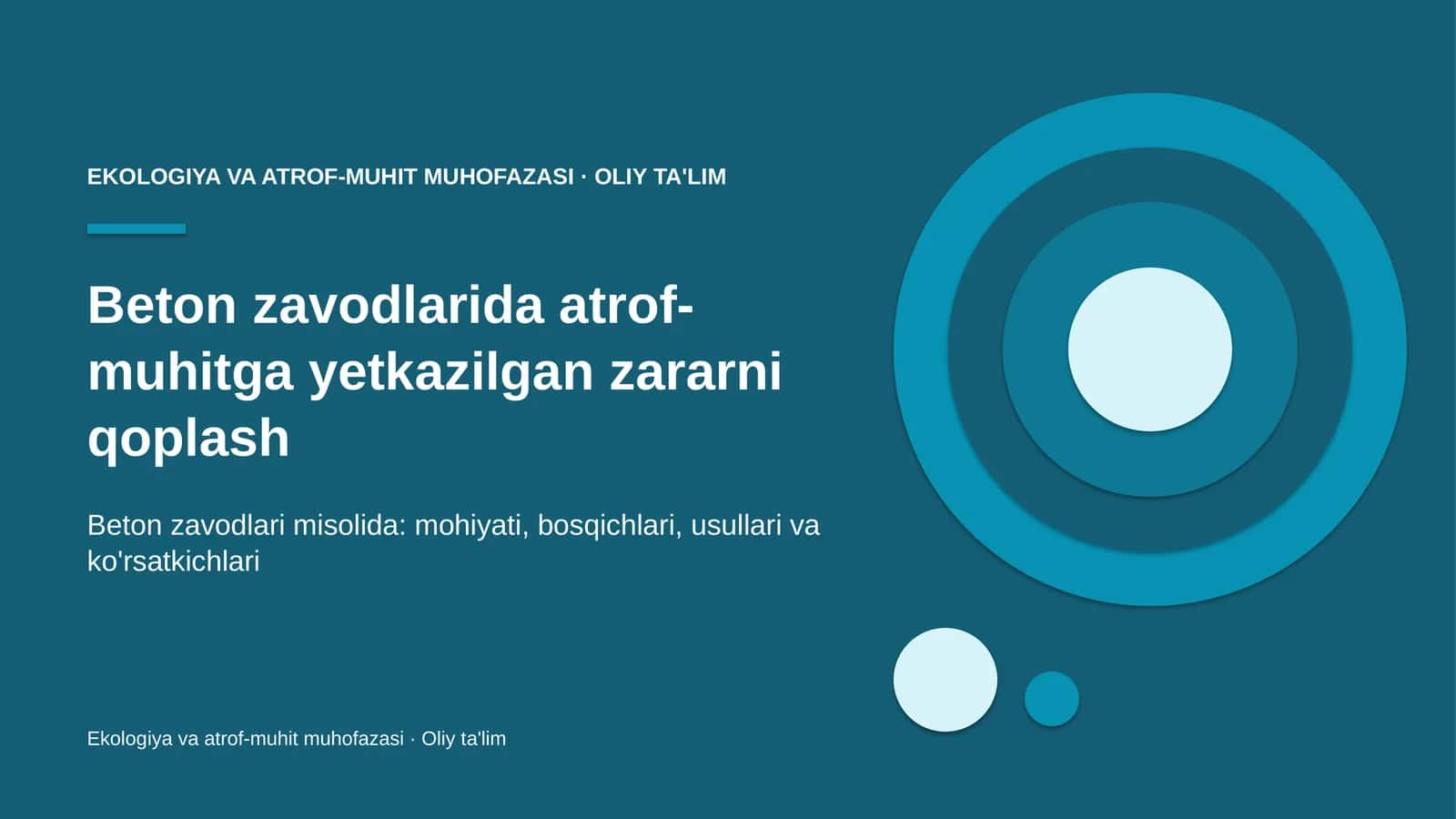 Beton zavodlarida atrof-muhitga yetkazilgan zararni qoplash