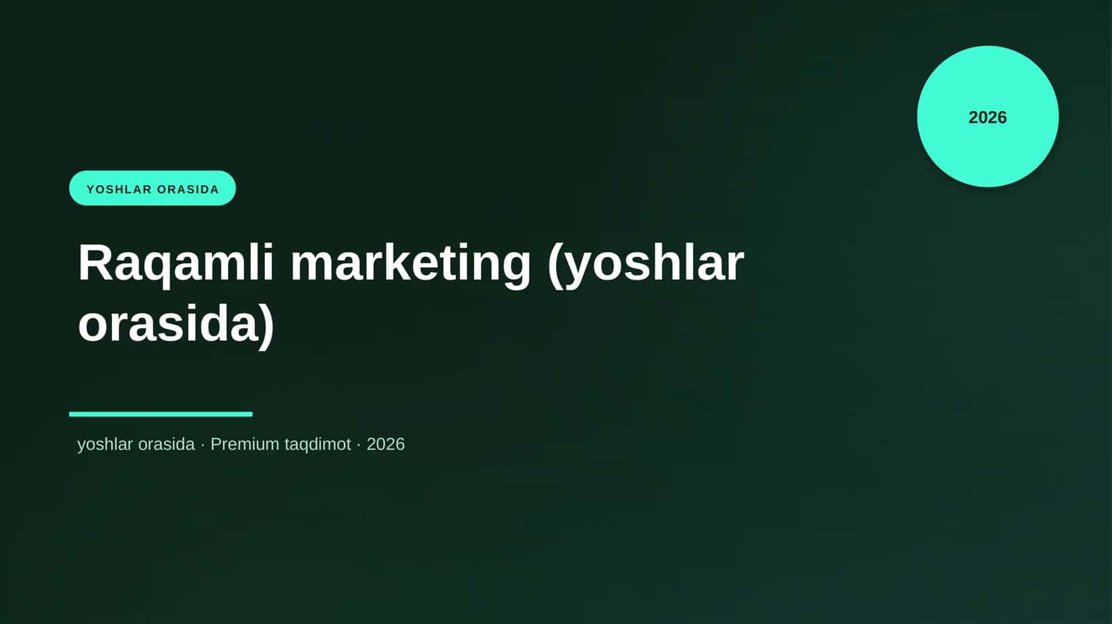 Raqamli marketing (yoshlar orasida)