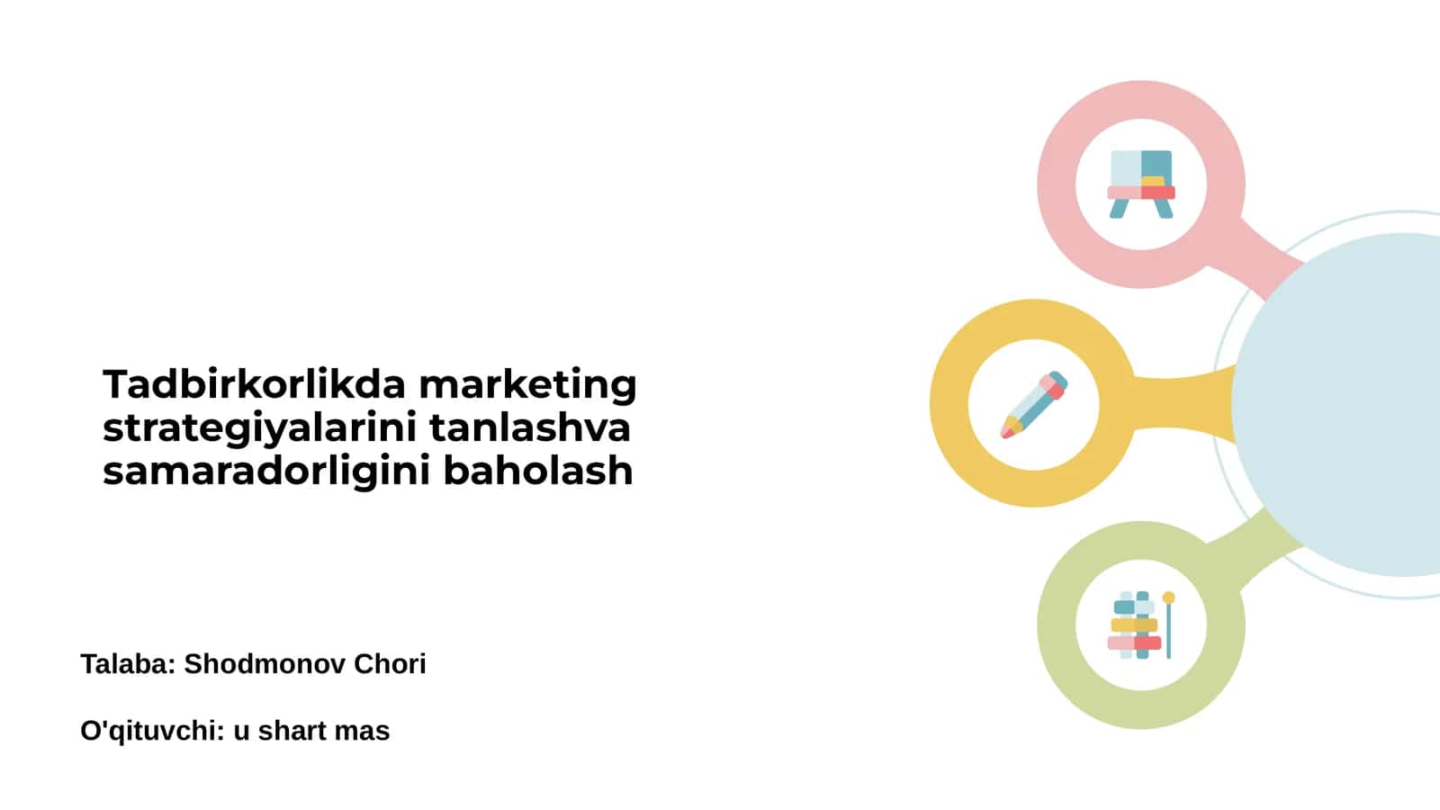 Tadbirkorlikda marketing strategiyalarini tanlashva samaradorligini baholash