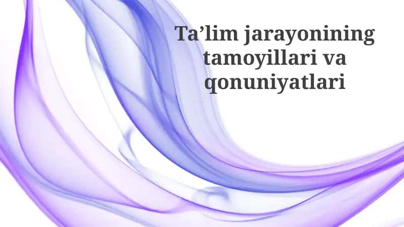 Taʼlim jarayonining tamoyillari va qonuniyatlarining o'zaro bog'liqligi