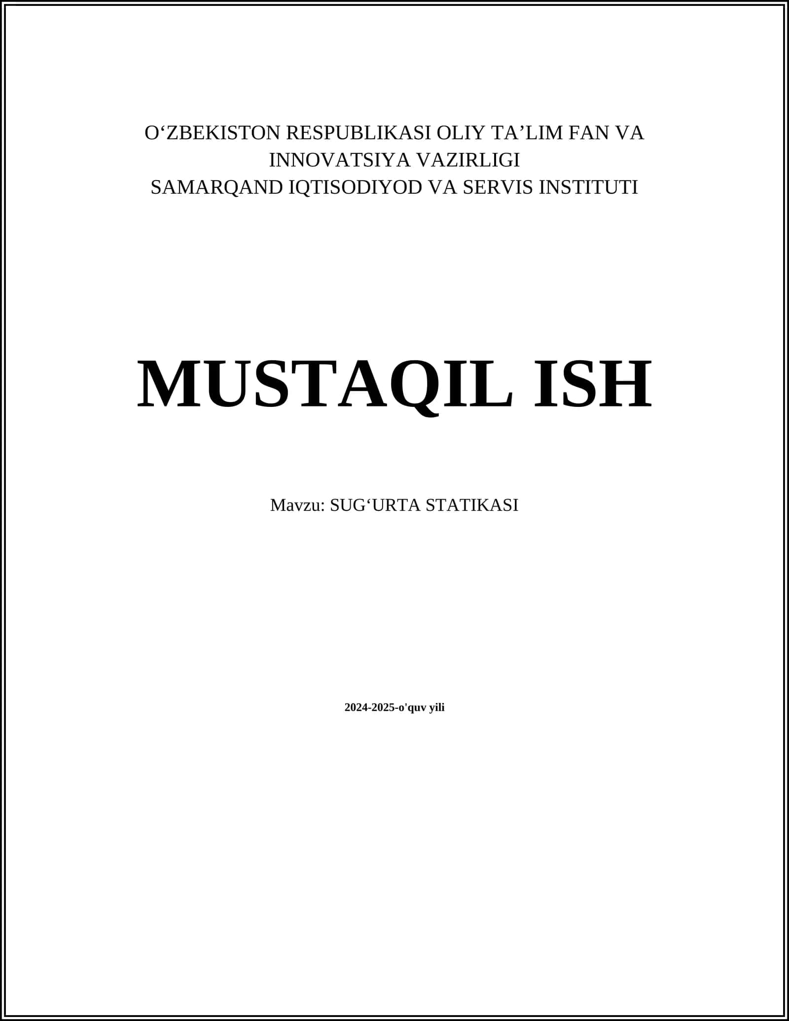 Sug'urta statistikasi