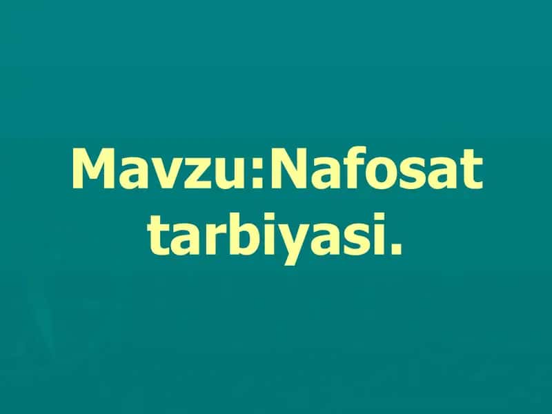 Nafosat tarbiyasi