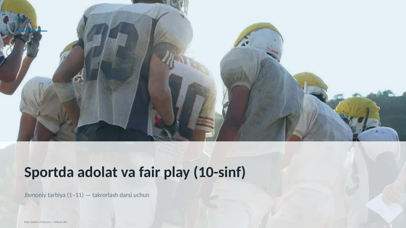 Sportda adolat va fair play (10-sinf)