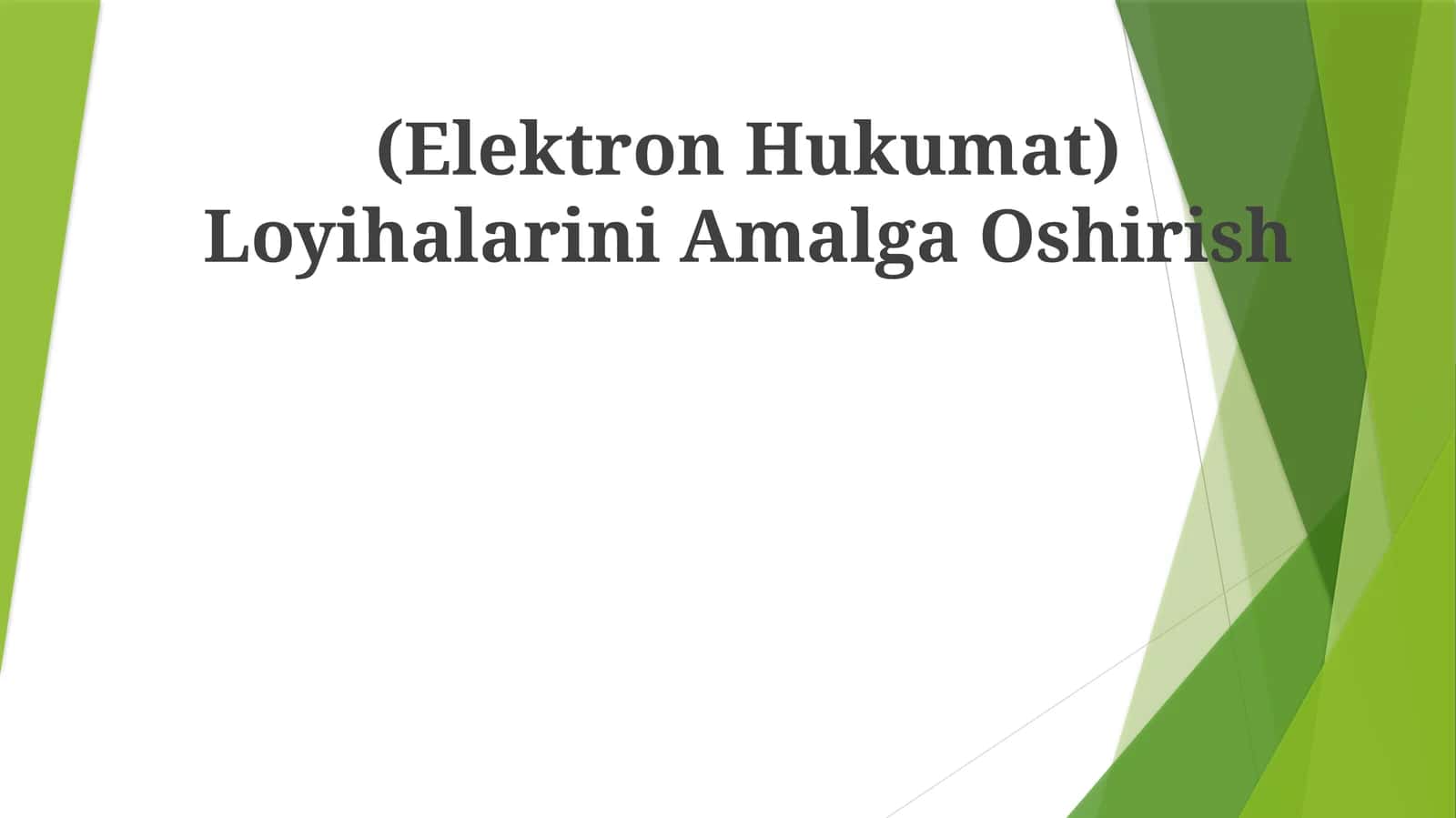 "Elektron Hukumat Loyihalarini Amalga Oshirish"
