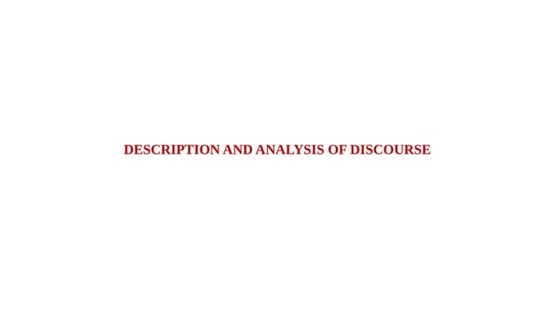 Types of Discourse