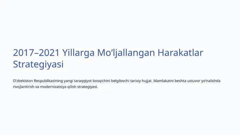 2017–2021 Yillarga Moʻljallangan Harakatlar Strategiyasi