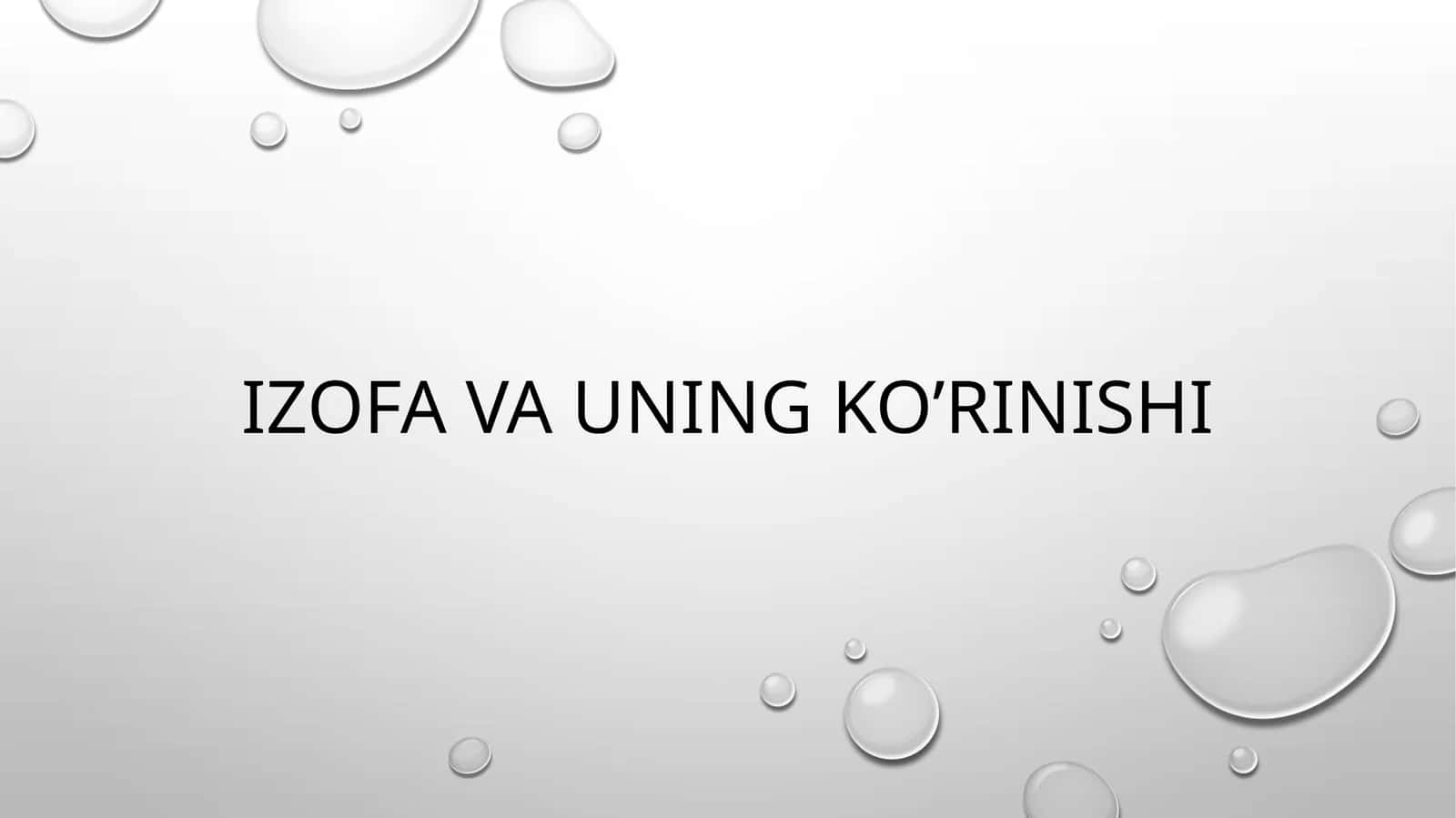 Izofa va uning ko’rinishi