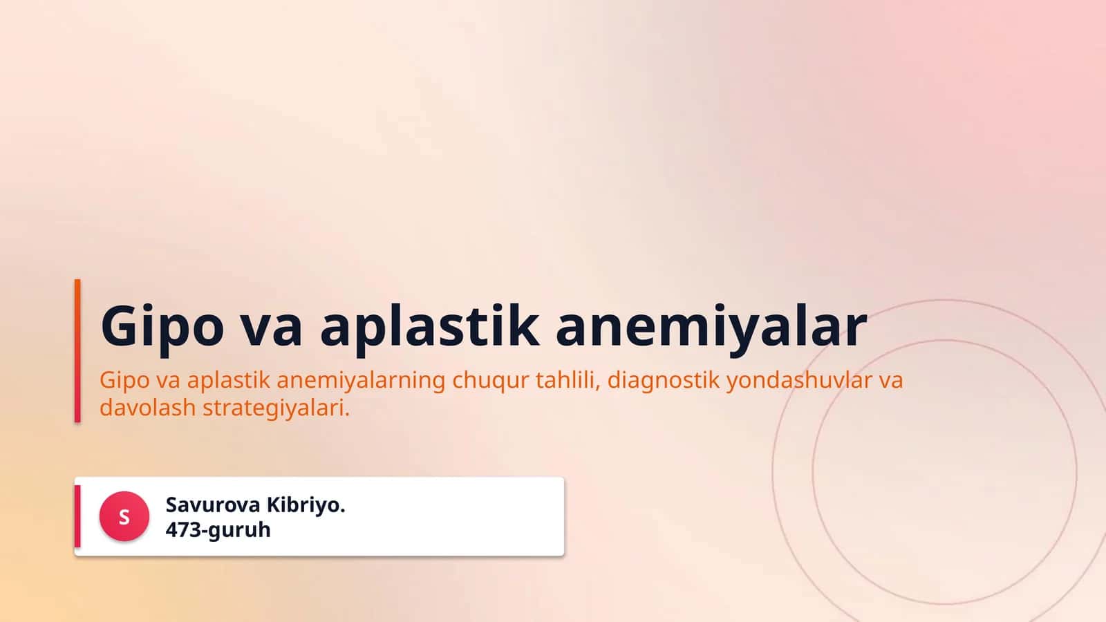 Gipo va aplastik anemiyalar