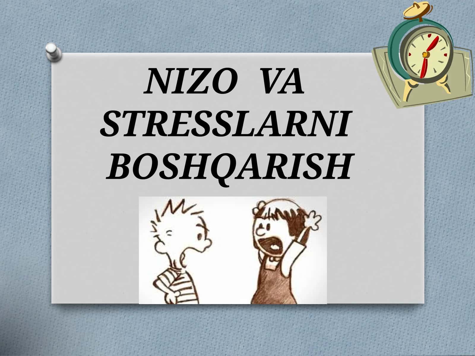 NIZO VA STRESSLARNI BOSHQARISH