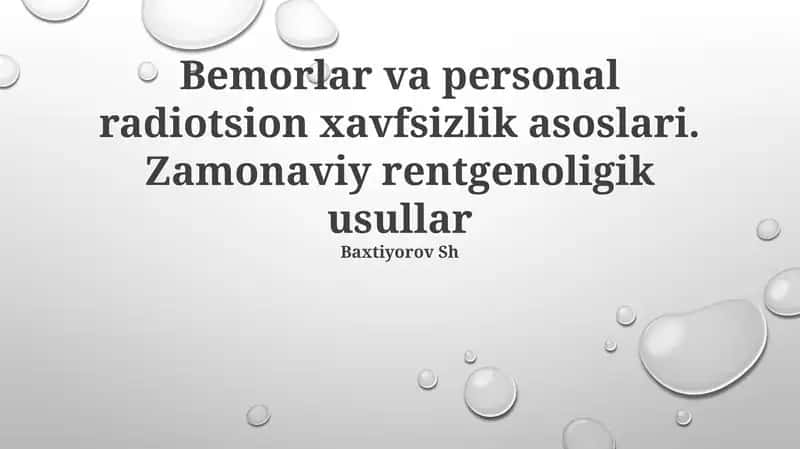 Zamonaviy rentgenoligik usullar