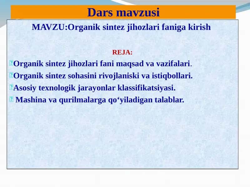 Organik sintez jihozlari