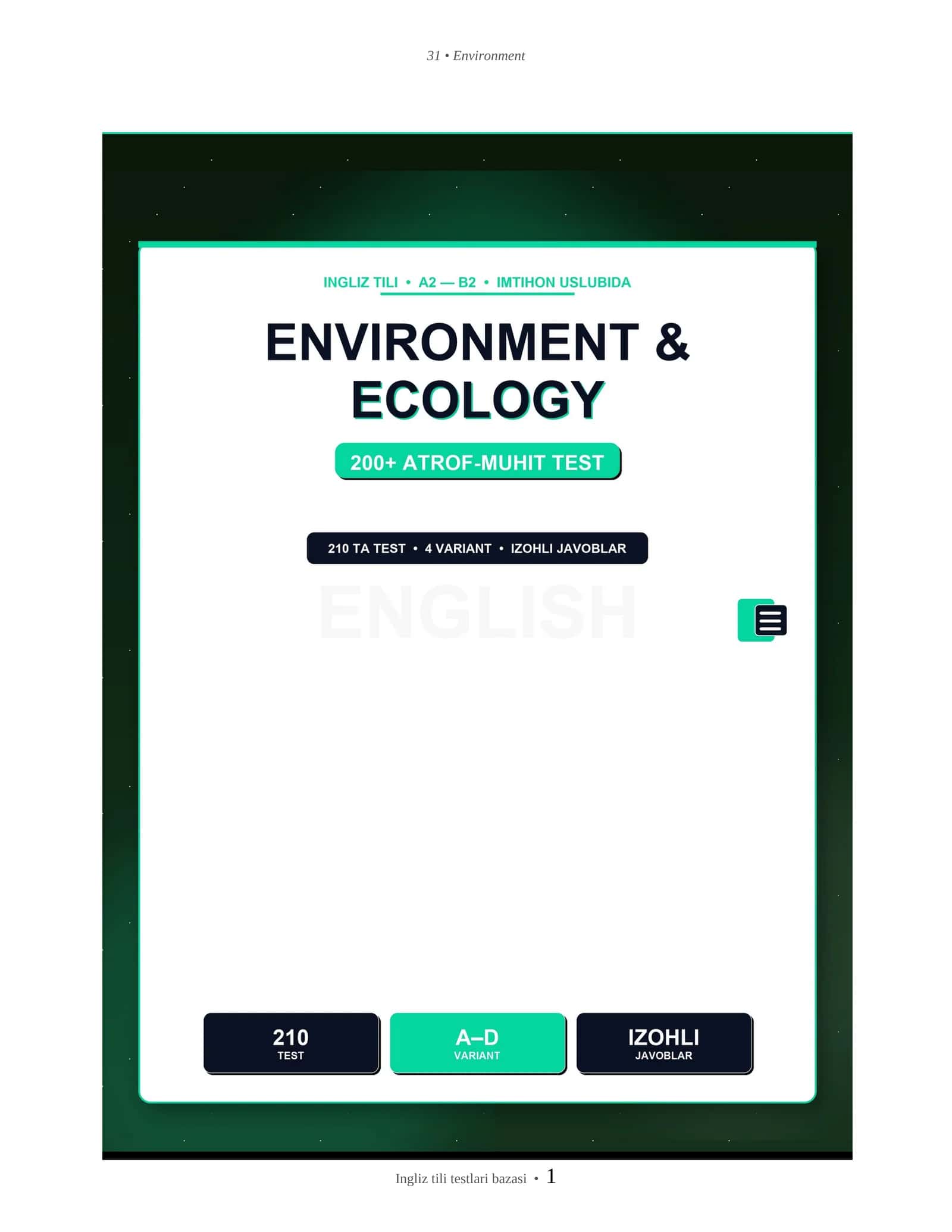 NGLIZ TILI ENVIRONMENT & ECOLOGY