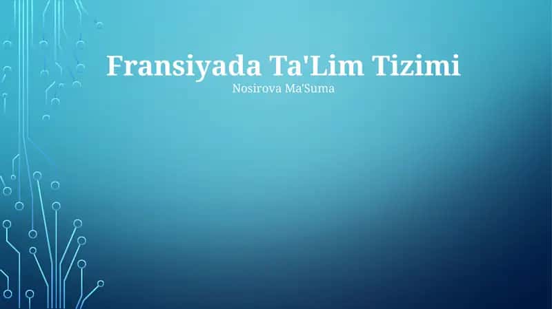 Fransiyada Ta'lim Tizimi
