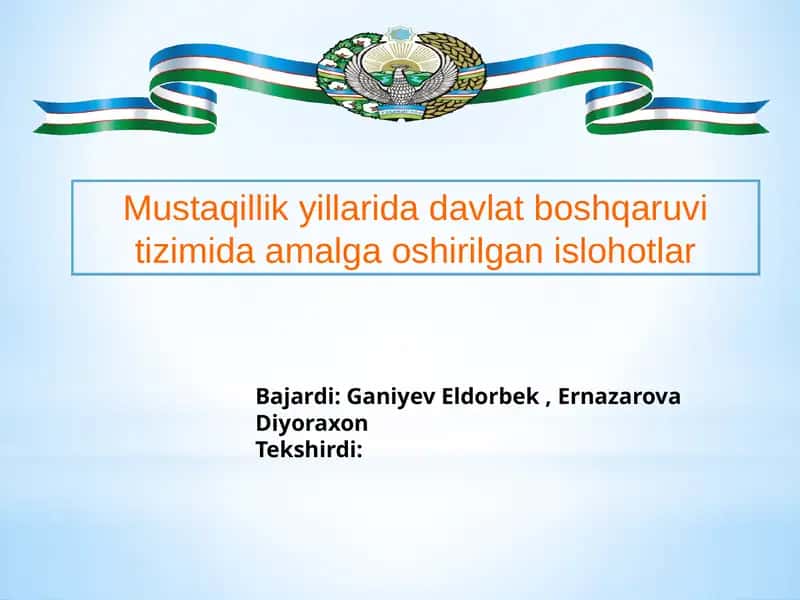 O'zbekistonning o'ziga xos taraqqiyot yo'llari