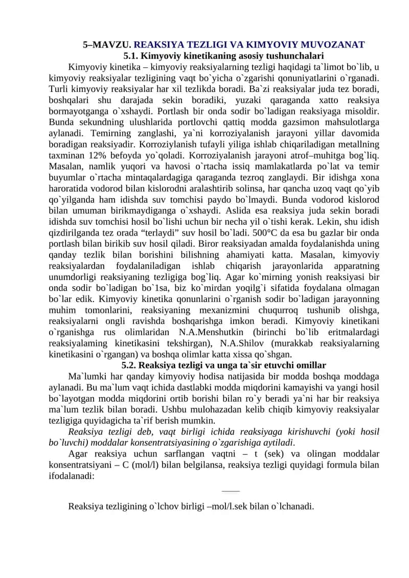 Kimyoviy kinetika