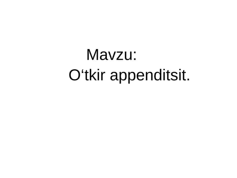 O‘tkirappenditsit