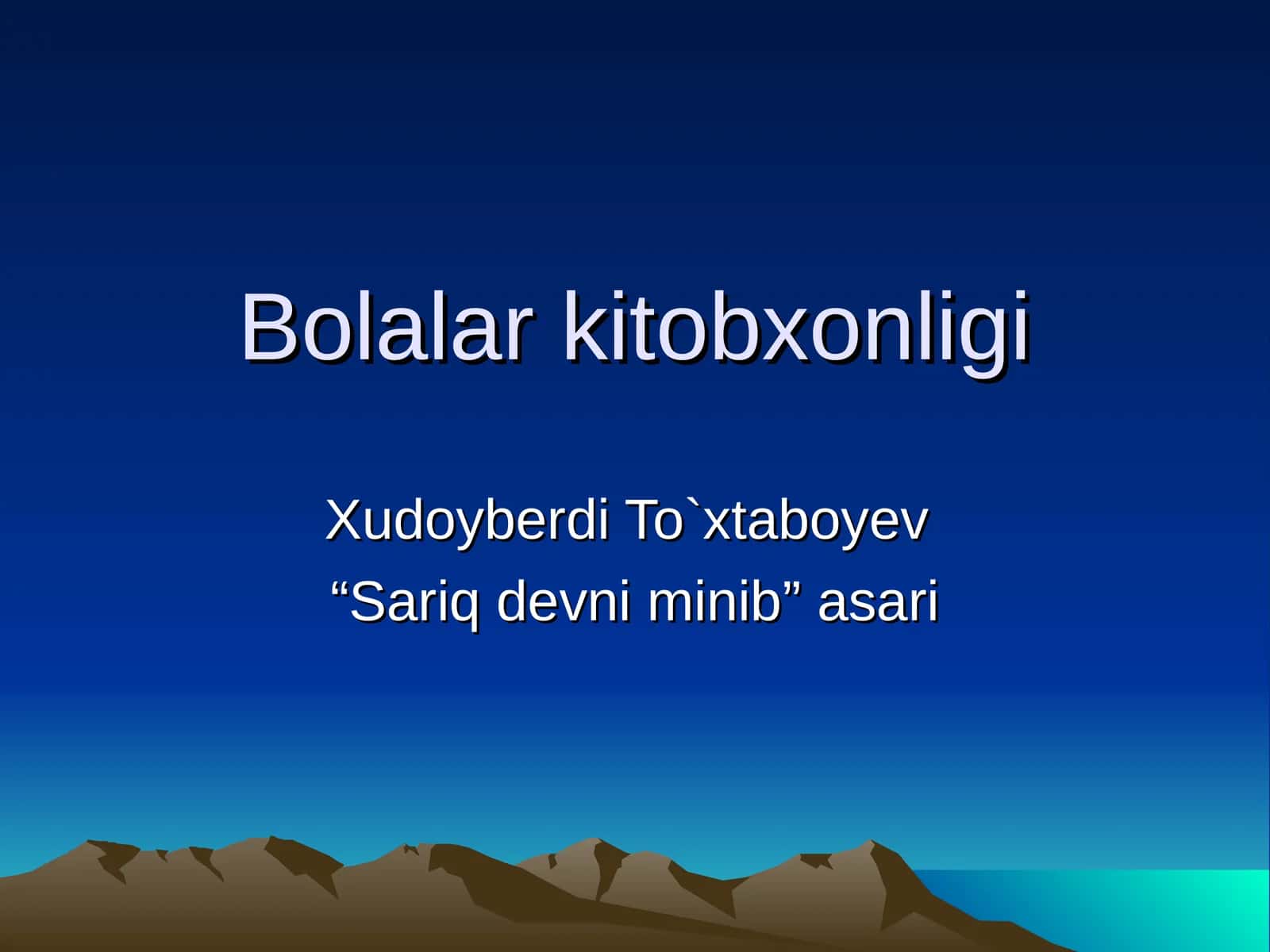 Bolalar kitobxonligi
