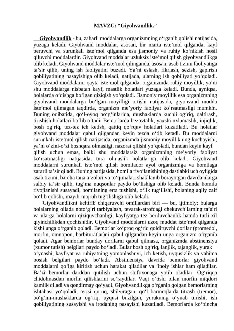 Giyohvandlik