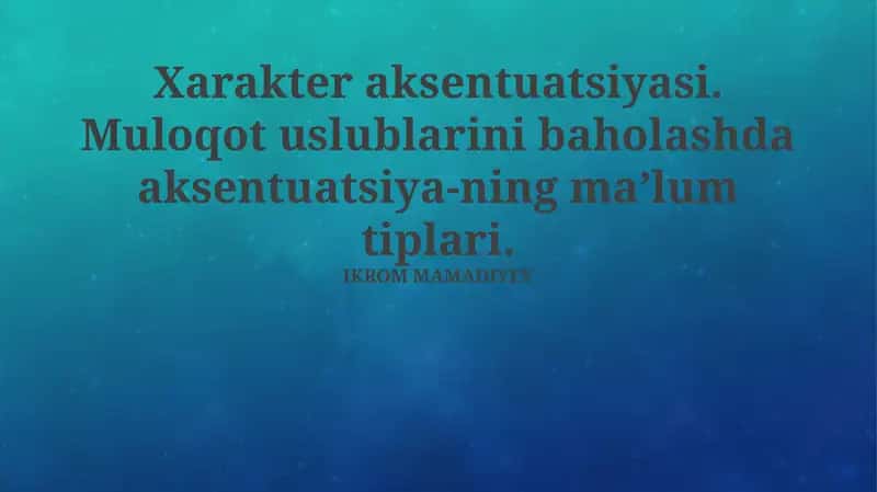 Xarakter aksentuatsiyasi