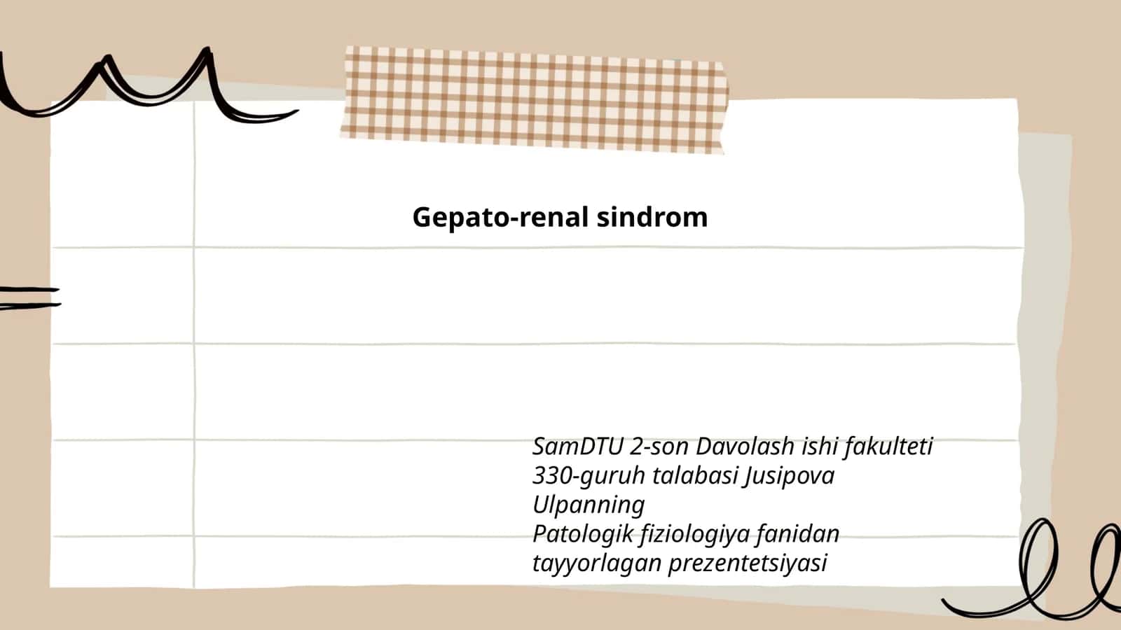 Gepato-renal sindromning patofiziologiyasi