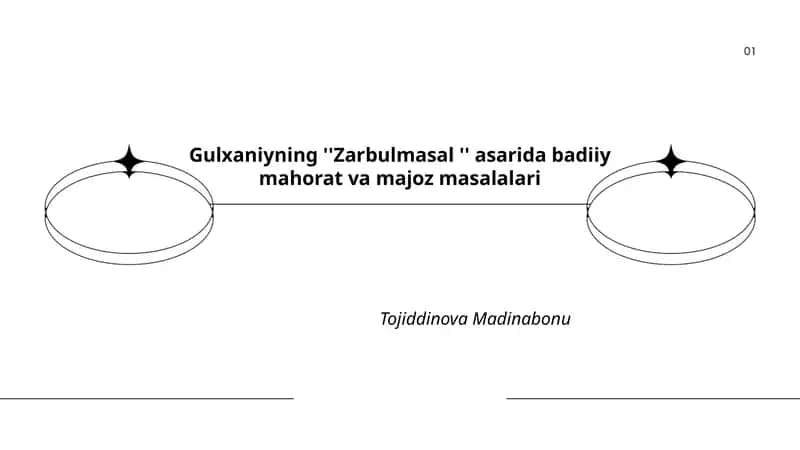 Gulxaniyning ''Zarbulmasal '' asarida badiiy mahorat va majoz masalalari