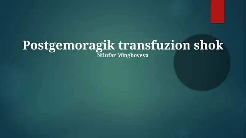 Postgemoragik transfuzion shok