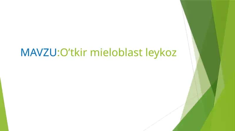 O’tkir mieloblast leykoz