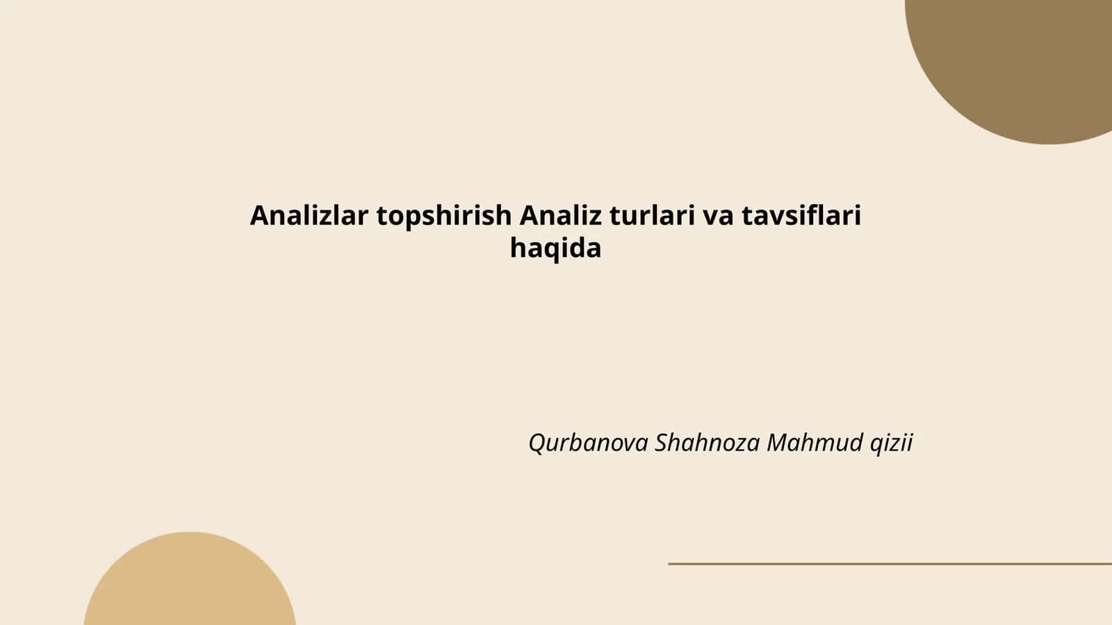 Qon tahlillari: turlari va tavsiflari