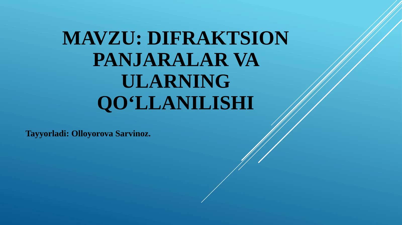 Fizika optika fanidan slayd