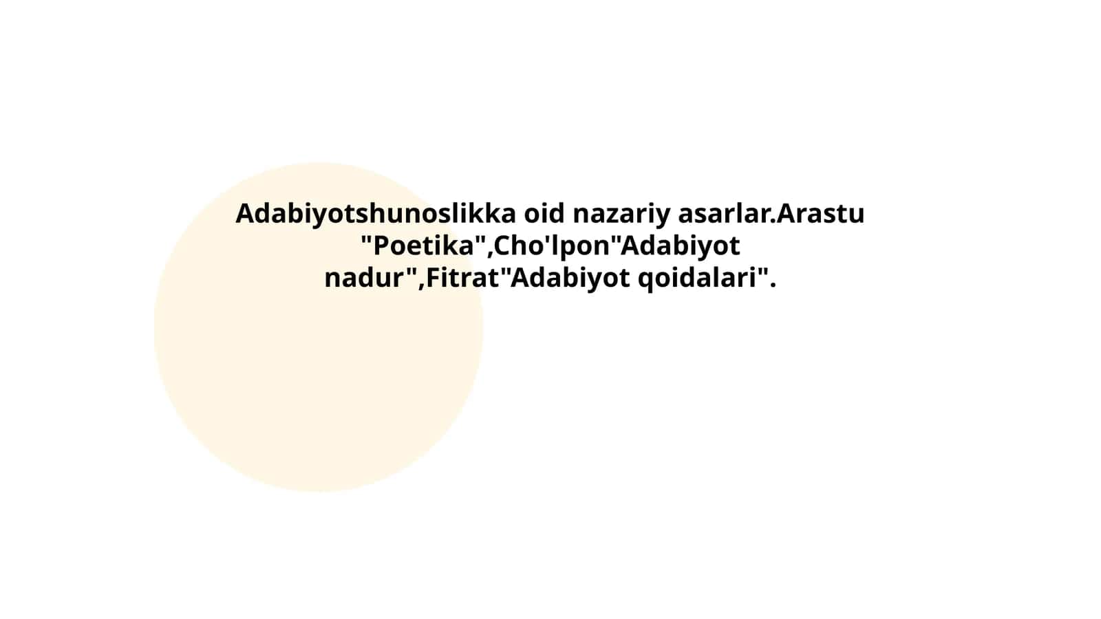 Adabiyotshunoslikka oid nazariy asarlar