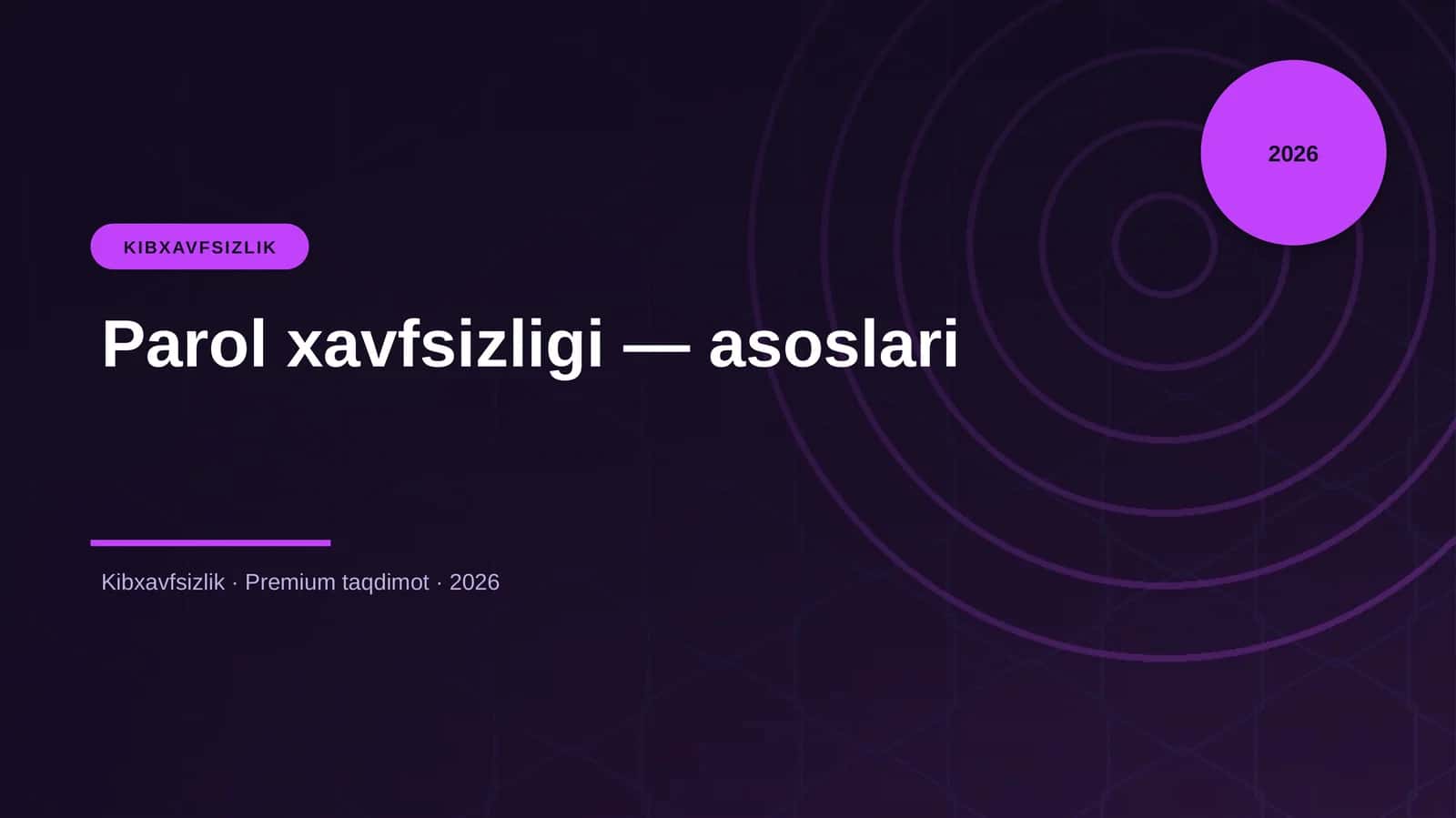 Parol xavfsizligi — asoslari