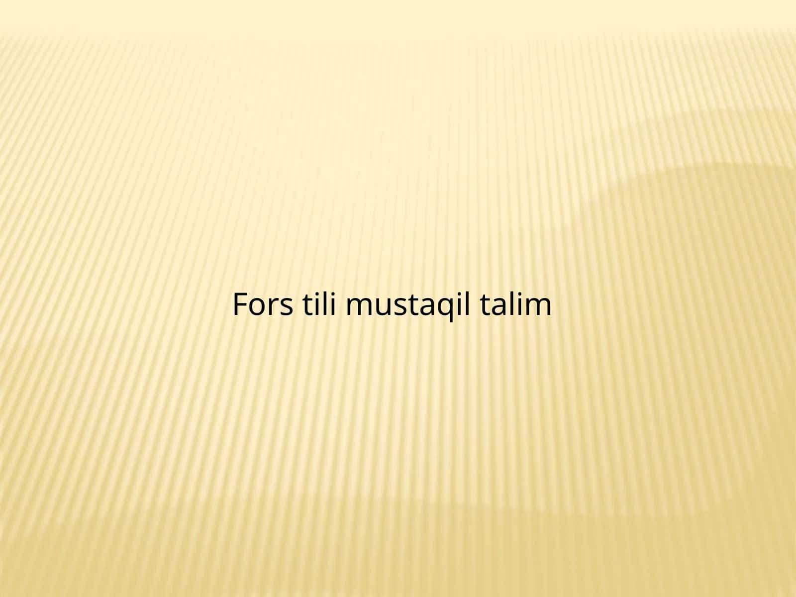Fors tili mustaqil talim