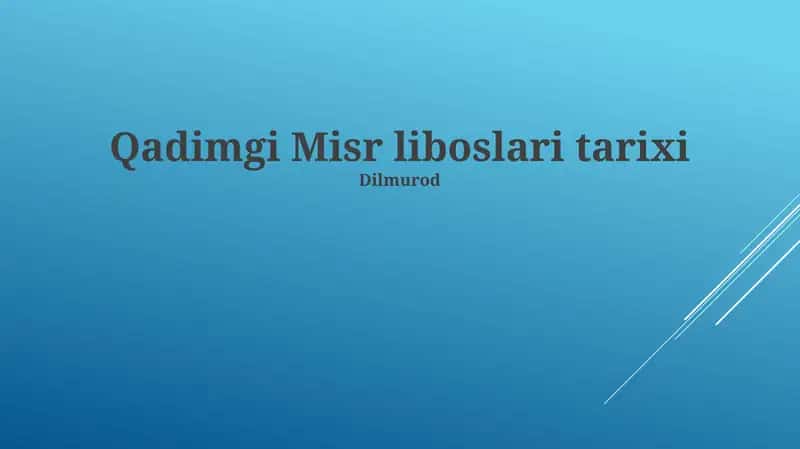 Qadimgi Misr liboslari tarixi