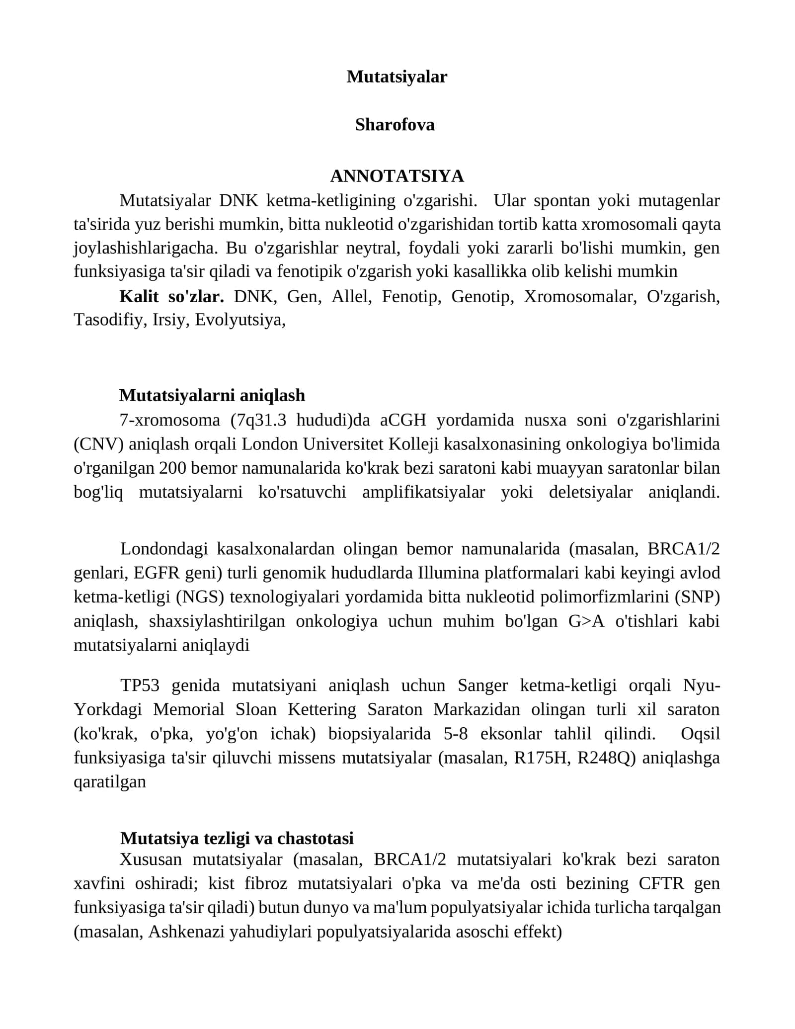 Mutatsiyalar