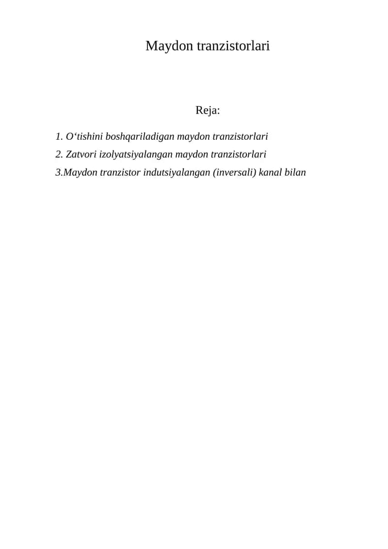 Maydon tranzistorlari