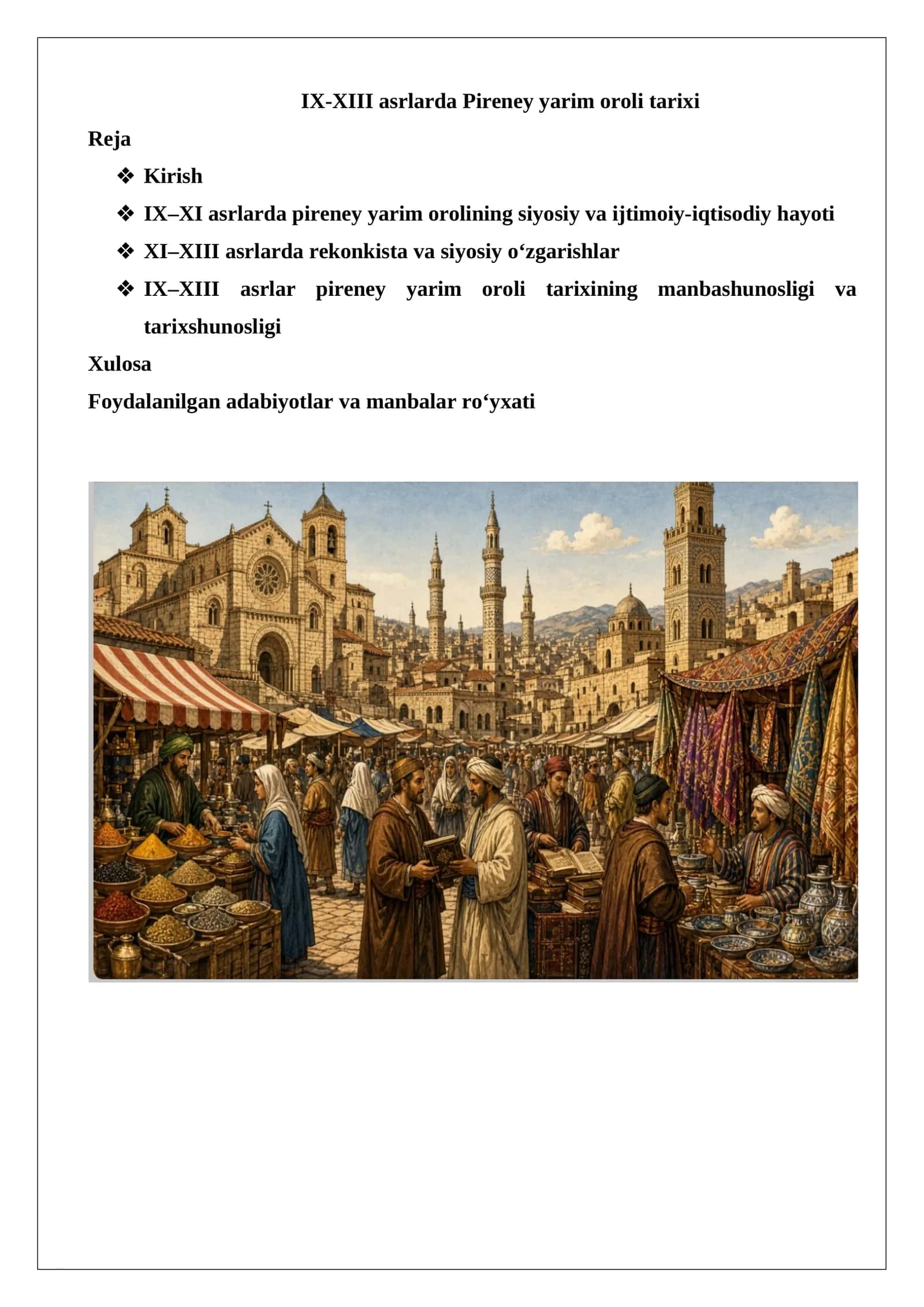 IX-XIII asrlarda Pireney yarim oroli tarixi