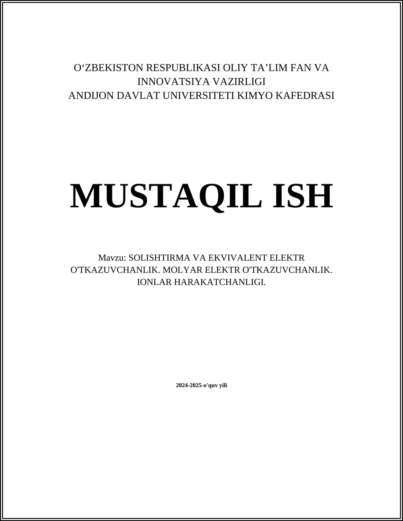 Metallar elektr o'tkazuvchanligi