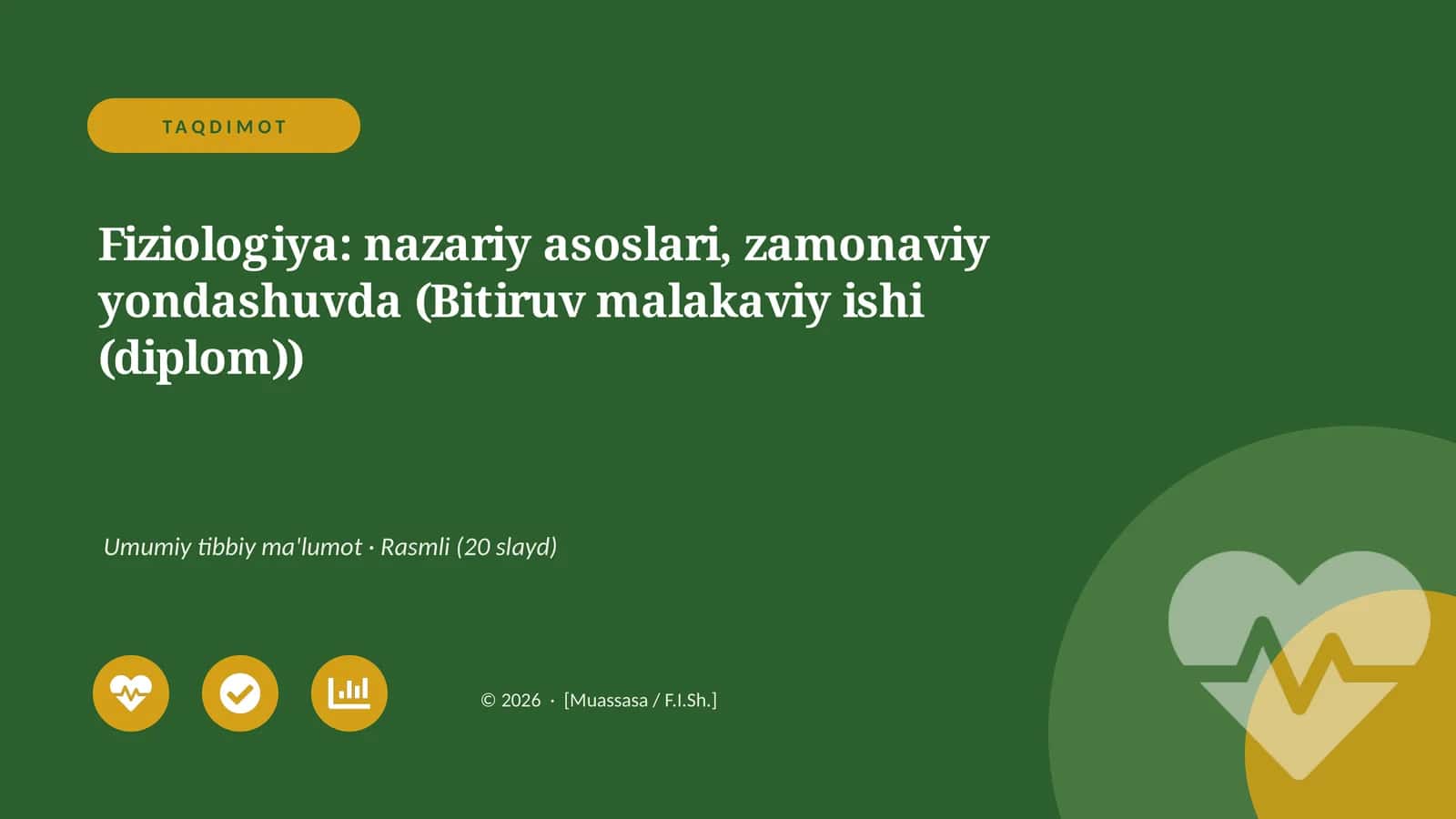 Fiziologiya: nazariy asoslari, zamonaviy yondashuvda (Bitiruv malakaviy ishi (diplom))